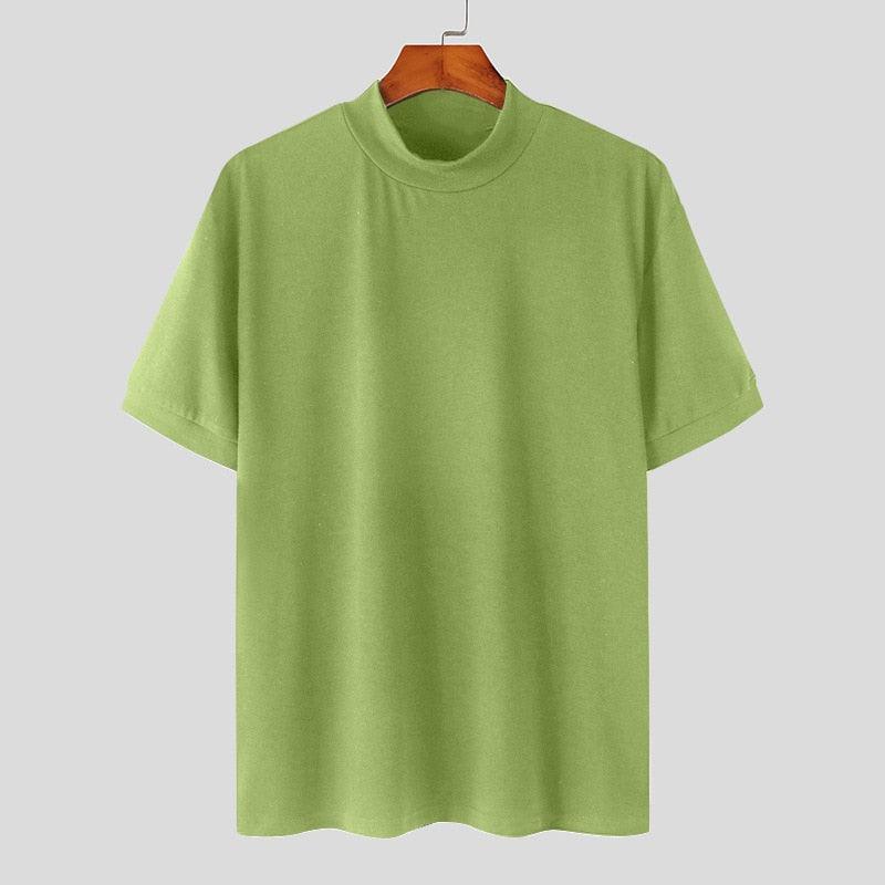 Camiseta Masculina Gola Alta Plus Size - ElevateMan /  A Combinação Perfeita de Estilo e Versatilidade para Homens de Bom Gosto!