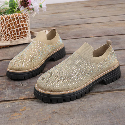 Tênis Brilho Urbano™ Slip-On com Plataforma Tratorada