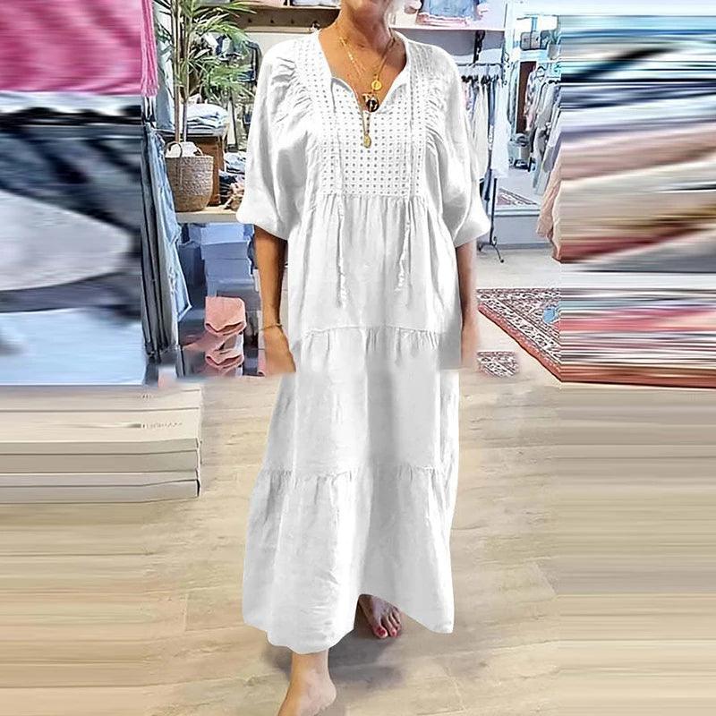 Vestido Brisa da Praia™ em Viscose Extra Leve / Encante-se com Leveza e Conforto que Te Abraçam em Qualquer Ocasião!