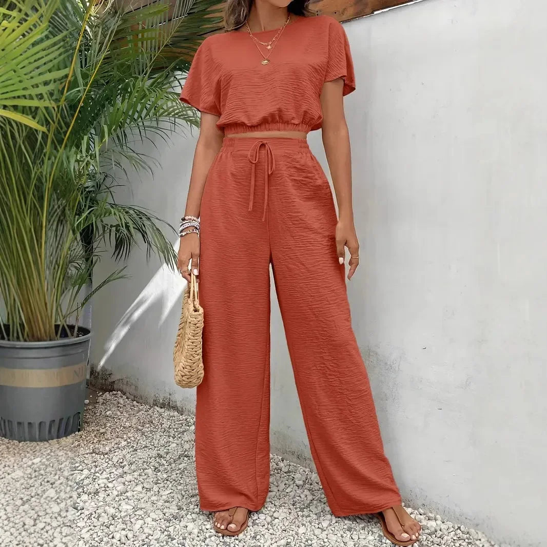 Conjunto Aurelisse™ em Linho de Algodão com Caimento Leve