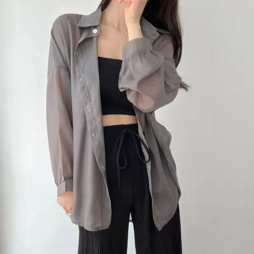 (Promoção Compre 1, Leve 2) Camisa Chiqué™ Estilo Sobretudo em Chiffon / Proteja-se do Sol com Muita Elegância e Estilo!!