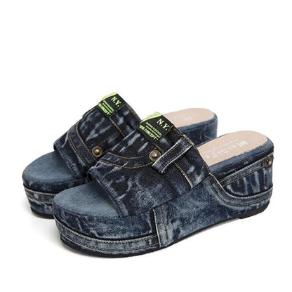 Tamanco Jeans Plataforma New York™ / A Combinação Perfeita de Estilo Casual e Moda Americana!