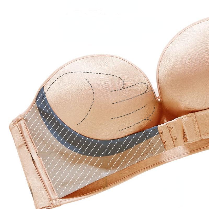 (Super Promo de Lançamento: Compre 2 e Leve 3) Kit de Sutiãs Invisíveis Giselle™ com Fivela de Sustentação e Tecido em Náilon + Elastano