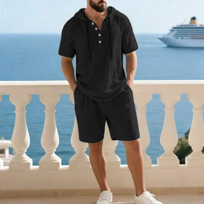 Conjunto Portofino Coast™ Em Linho de Algodão com Capuz Moderno