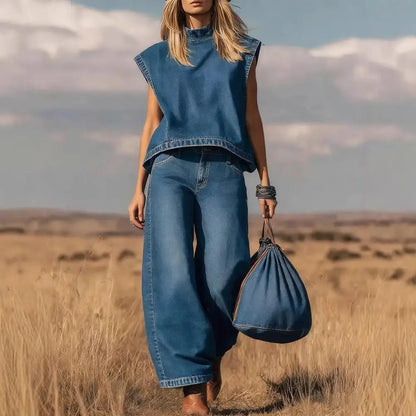 Conjunto Nyvora™ em Jeans com Corte Moderno
