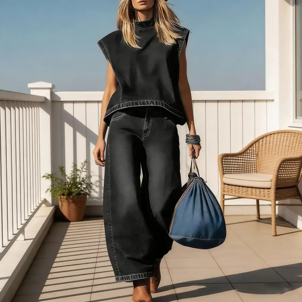 Conjunto Nyvora™ em Jeans com Corte Moderno