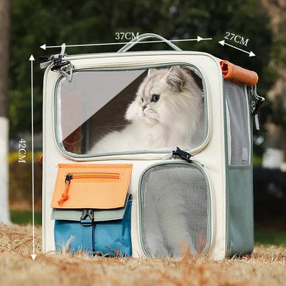 Mala de Transporte Pet Voyager™ com Design Inteligente e Ventilação 360° / Conforto e Segurança para Seu Melhor Amigo em Todas as Viagens!