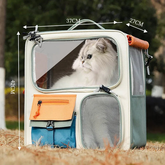 Mala de Transporte Pet Voyager™ com Design Inteligente e Ventilação 360° / Conforto e Segurança para Seu Melhor Amigo em Todas as Viagens!