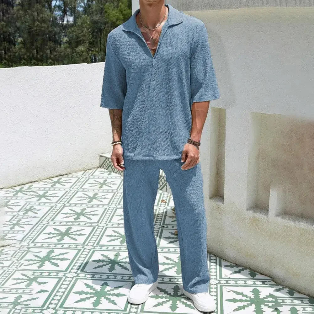 Conjunto Helsinki™ Estilo Old Money em Viscose Texturizada