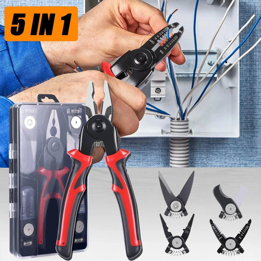 Alicate 5 em 1 em Aço - ForceOne/  5 Diferentes Pontas Para Todas as Tarefas Necessárias no Dia a Dia!  