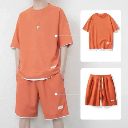 Conjunto Unissex CoolBreeze™ em Seda Gelo com Camiseta + Shorts
