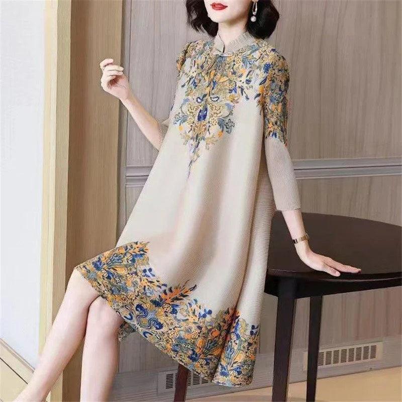 Vestido Jardin de Louvre™ em Tecido Nobre com Estampa Barroca / Elegância e Sofisticação Inspiradas na Realeza Europeia!
