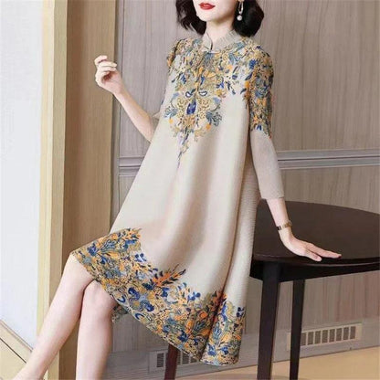 Vestido Jardin de Louvre™ em Tecido Nobre com Estampa Barroca / Elegância e Sofisticação Inspiradas na Realeza Europeia!