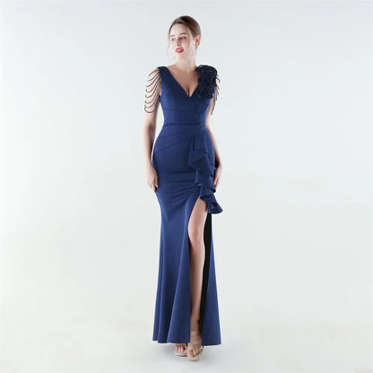 Vestido Aurielle™ com Ombro Decorado e Acabamento Premium