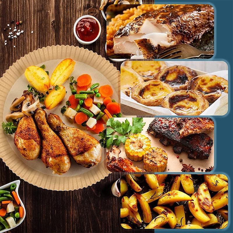 Kit com 100 Formas para Air Fryer Descartáveis e Antiaderentes