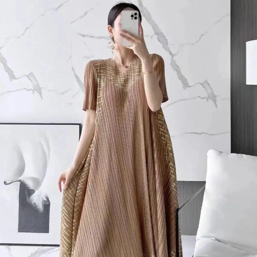 Vestido Vegas™ Elegance Flow / A Elegância Plissada com Leveza Incomparável!