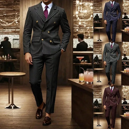 Terno Monarch™ em Alfaiataria com Risca de Giz e Estilo Executivo Premium