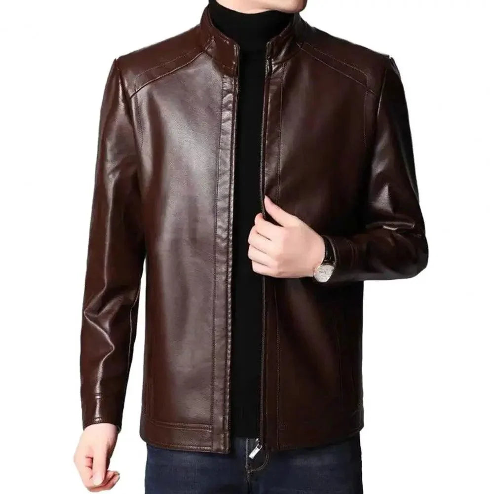 Jaqueta em Couro Manhattan™  Estilo Rider / Estilo e Conforto para os Dias Frios!