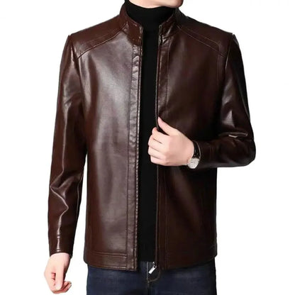 Jaqueta em Couro Manhattan™  Estilo Rider / Estilo e Conforto para os Dias Frios!