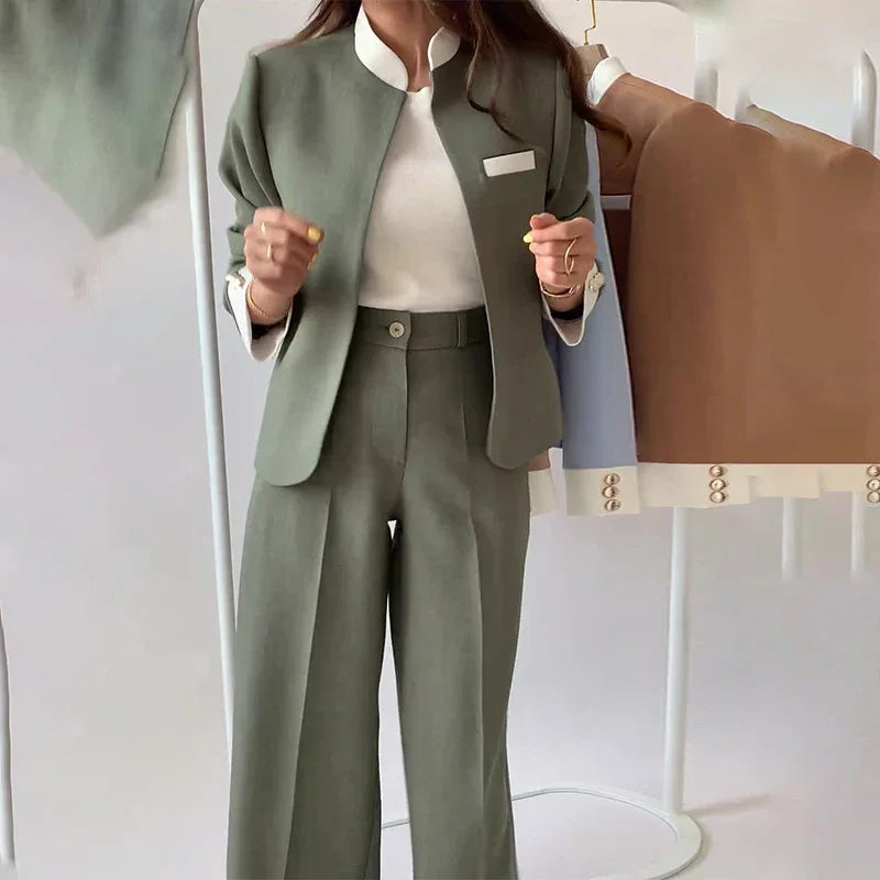 Conjunto de Alfaiataria Elisa™ em Popelina de Algodão / Exclusividade e Sofisticação em Cada Detalhe!