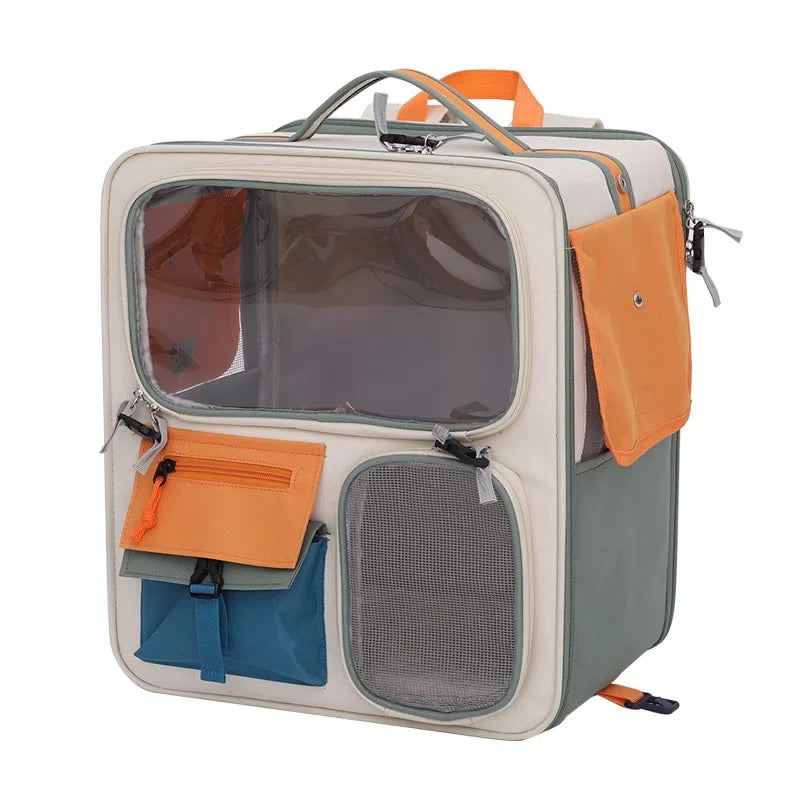 Mala de Transporte Pet Voyager™ com Design Inteligente e Ventilação 360° / Conforto e Segurança para Seu Melhor Amigo em Todas as Viagens!