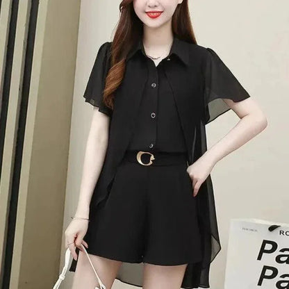 Conjunto Sofisticado Celeste™  em Chiffon de Seda / Com Toque Suave e Elegância Atemporal para o Dia a Dia!