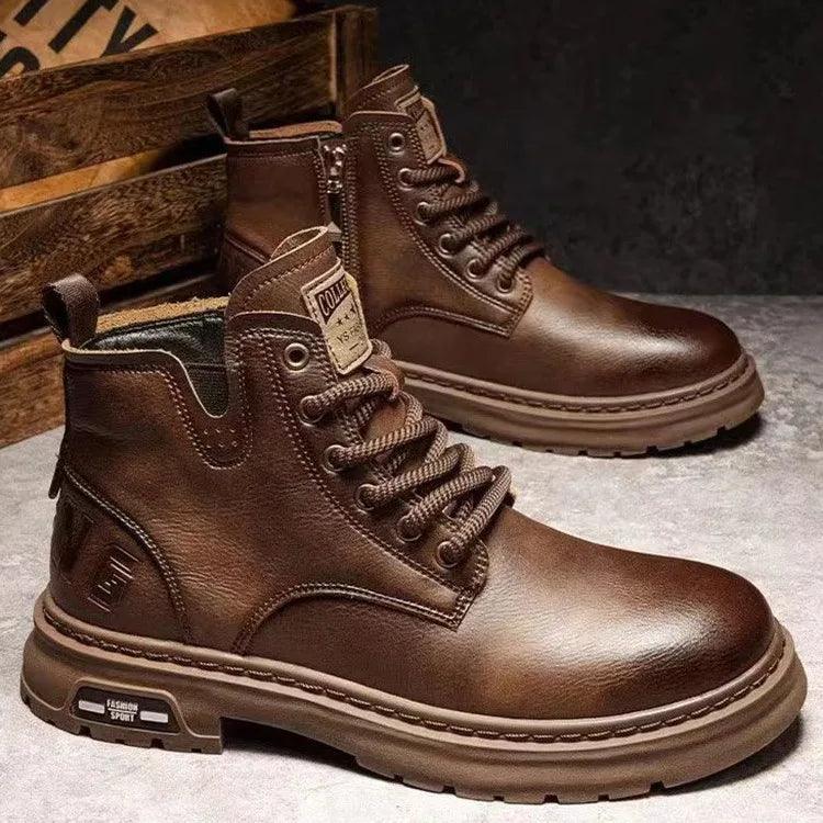 Coturno Invictus Explorer™ em Couro / Estilo Robusto, Conforto e Proteção para Seus Pés!