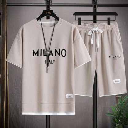 Conjunto Milano Italy™ com Estilo Street e Estampa Minimalista