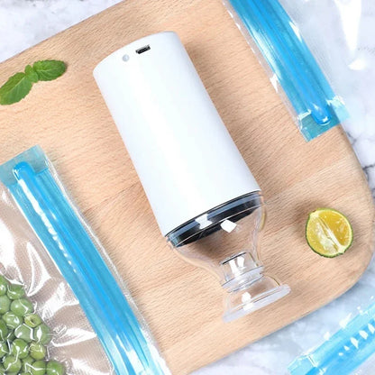 Seladora a Vácuo Modern Lar™ com Sacos Reutilizáveis e Sistema Portátil USB / Conserve Seus Alimentos por Muito Mais Tempo!