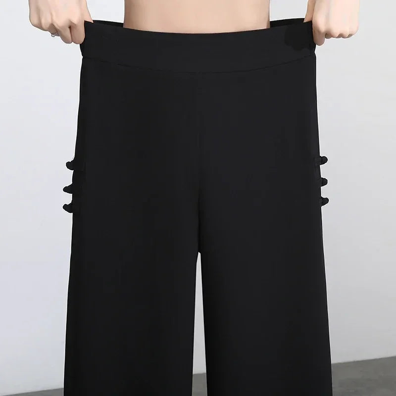 Calça Diva Natural™ Pantalona com Sobreposição Fluida