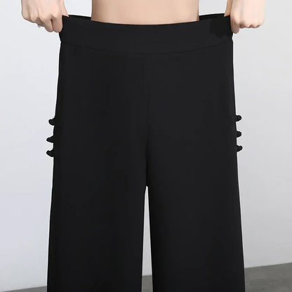 Calça Diva Natural™ Pantalona com Sobreposição Fluida