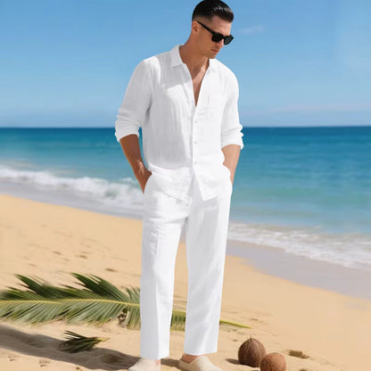 Conjunto Trancoso™ em Linho de Algodão com Design Sofisticado