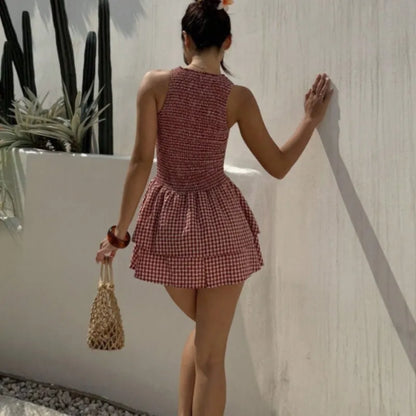 Vestido Bellamy™ com Corpo em Lastex e Saia em Camadas