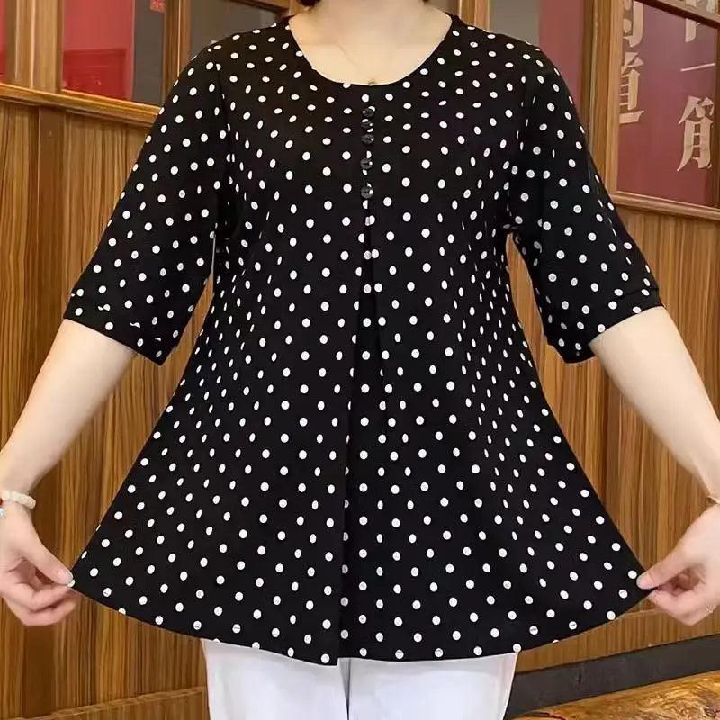 (Super Promo: Compre 2, Leve 3) Blusinha Jezebel™ Estilo Retrô Chic / Elegância Atemporal com Estampas em Poá!