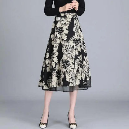 Saia Helena™ Dupla Elegância / Modelagem Elegante com Estampas Florais!