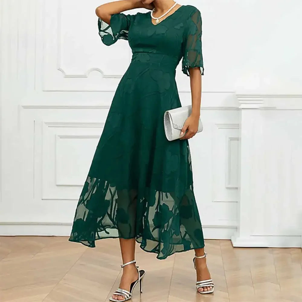 Vestido Celira™ com Design Floral Sofisticado