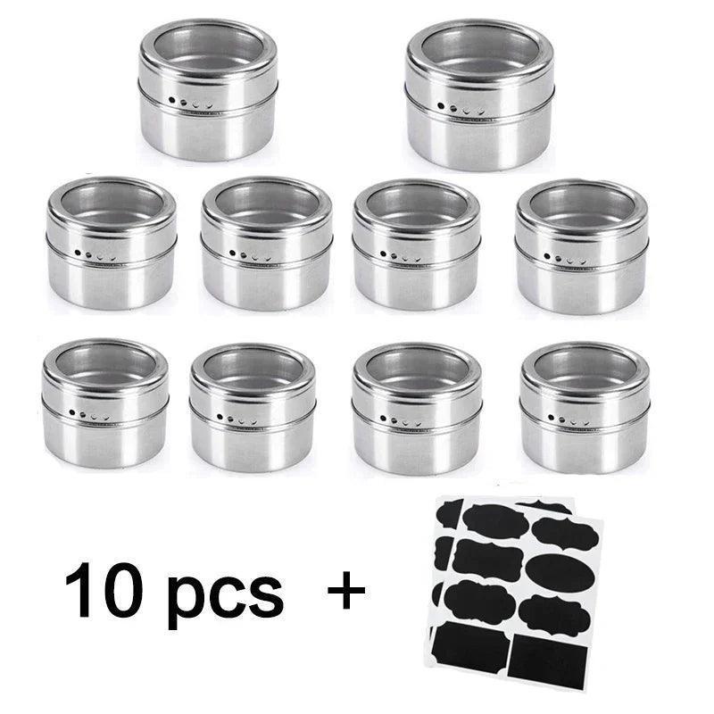 Kit de Porta Temperos Magnético ModernLar™ / Seu Toque de Sabor com Praticidade e Estilo!