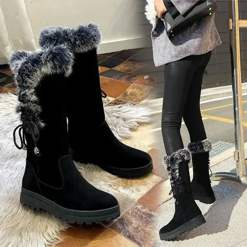 Bota Winterelle™ Com Detalhes Felpudos e Solado Robusto