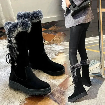 Bota Winterelle™ Com Detalhes Felpudos e Solado Robusto