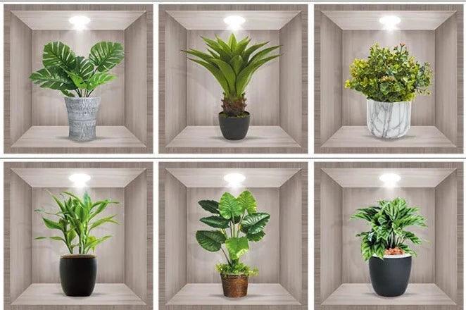 Kit com 6 Quadros Adesivos VivaDécor™ de PVC com Efeito 3D / Transforme suas Paredes em Jardins Vibrantes com um Toque Tridimensional!