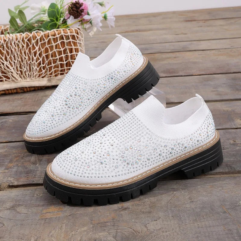 Tênis Brilho Urbano™ Slip-On com Plataforma Tratorada