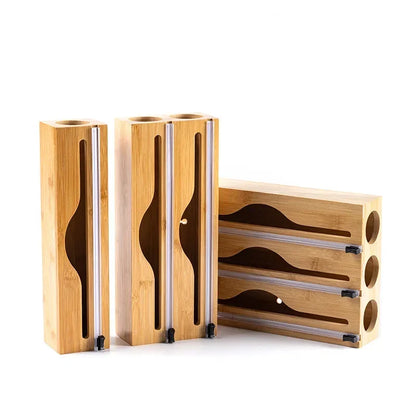 Organizador EcoClean Modern House™ em Bambu Natural com Trilhos de Corte Inteligente / Funcionalidade que Valoriza Seu Espaço