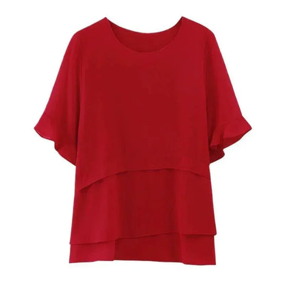 Blusa Belle Allure™ em Viscose com Design em Camadas / Charme e Elegância para a Mulher que Merece o Melhor!