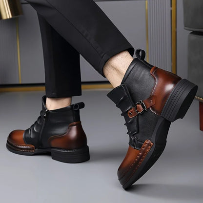 Bota Dallas™ em Couro Premium com Fivela Lateral Ajustável