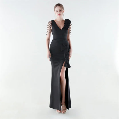 Vestido Aurielle™ com Ombro Decorado e Acabamento Premium