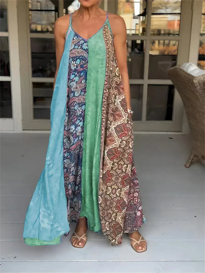 Vestido Boho Santa Monica™ com Caimento Fluido e Estampas Exclusivas / Elegância Despojada e Conforto em Cada Movimento!