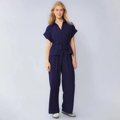 Conjunto Valena™ com Amarração de Laço e Pantalona Fluida / Cintura Marcada com Conforto de Segunda Pele
