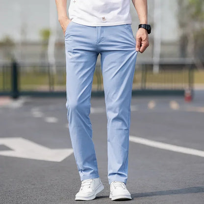 Calça em Sarja Leonardo™ com Tecido Premium e Corte Reto / Minimalismo Refinado e Conforto de Alta Classe!