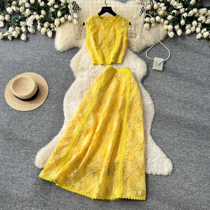 Conjunto Alessa™ em Tule Floral e Charme Delicado