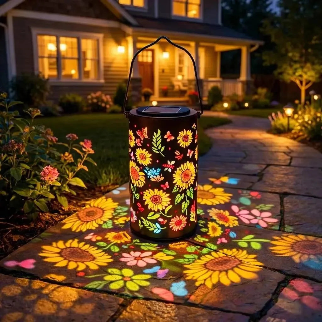 Lanterna Solar Sunshine™ com Projeção Floral e Resistênica à Água